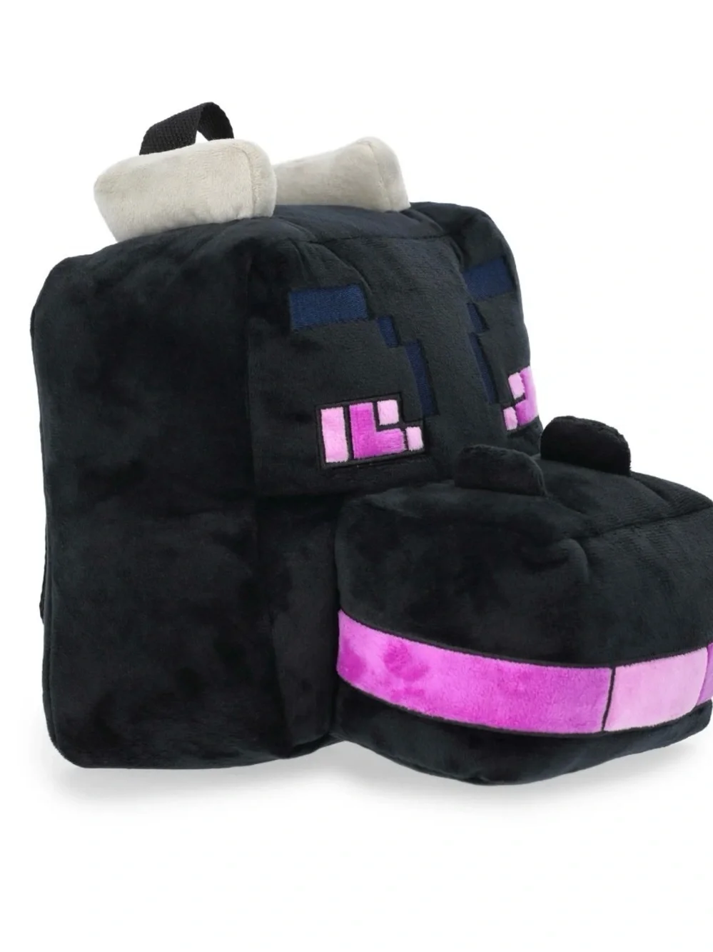 Black and Pink Plush Kids Backpack - Pixel Dragon Design